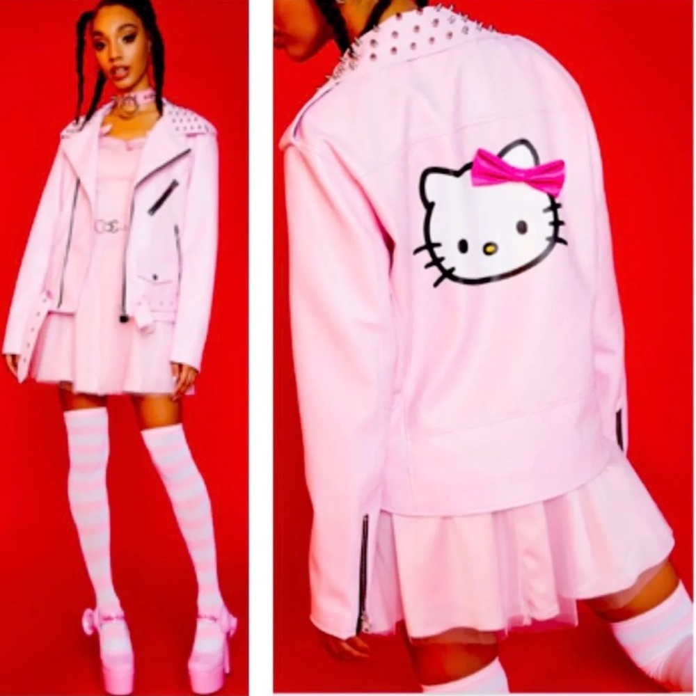 ❤️Sold❤️Dolls Kill Hello Kitty pink studded faux leather
